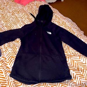 north face black jacket zip up